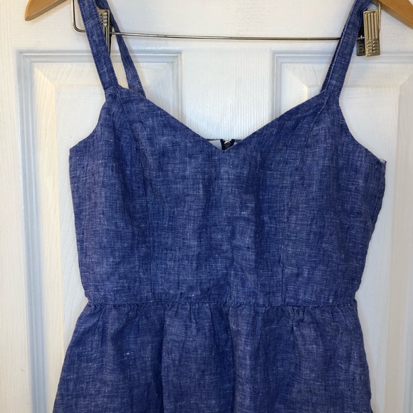 Cynthia Rowley blue linen dress with pockets, extra small - Picture 2 of 5